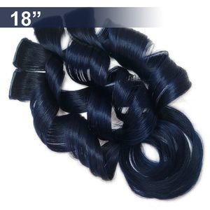 Dark Blue Real Human Hair Extensions Clip in Galaxy Mermaid Hairstyles